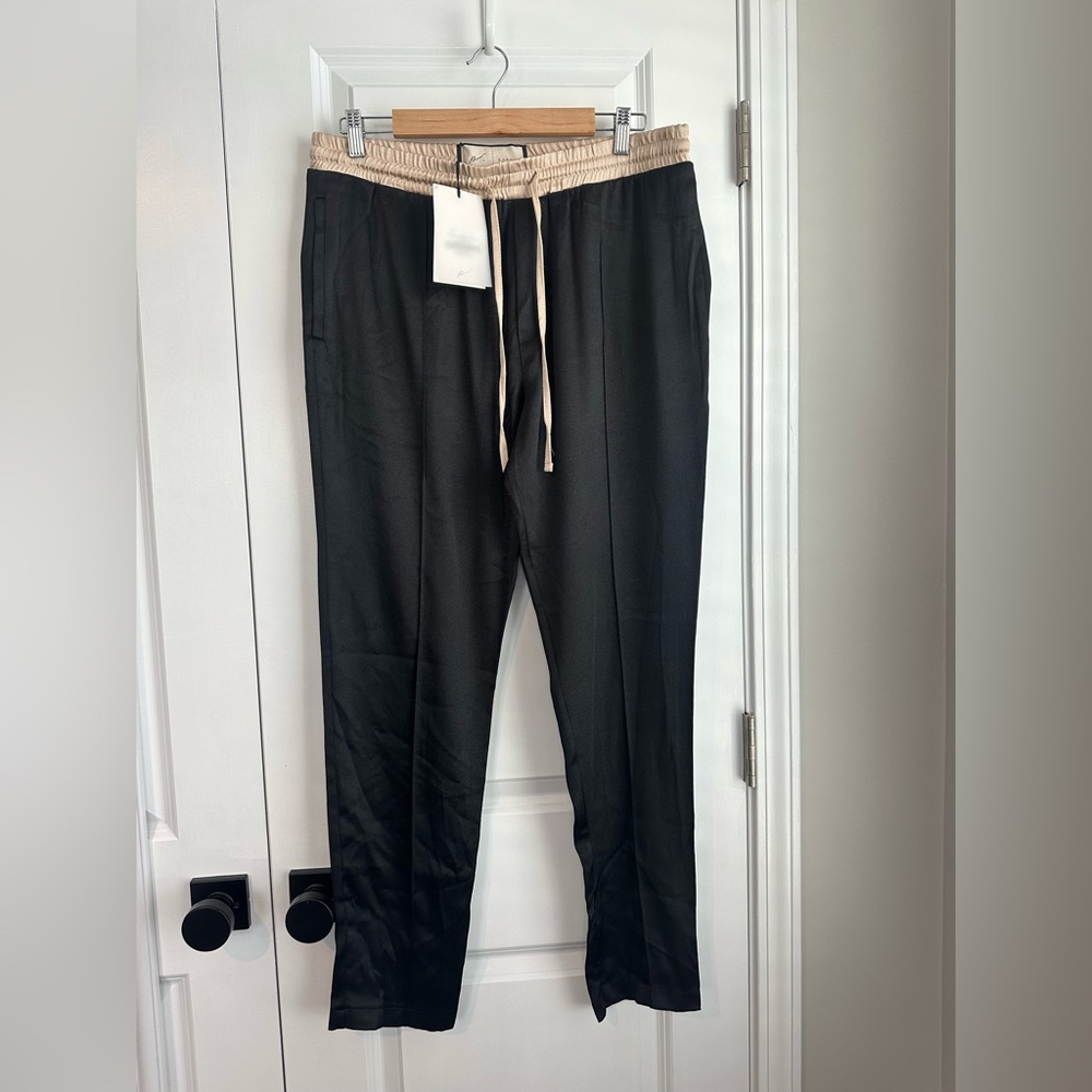 Prevu Men’s Horizon Contrast Slim Fit Trousers Black NWT Size XL